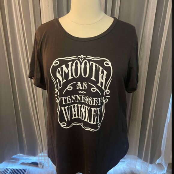 Torrid size 3 Black Slub Knit Smooth As Tennessee Whiskey Vintage Crew Tee - Picture 5 of 7